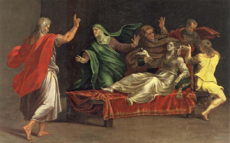 MAZZOLA BEDOLI, Girolamo The evangelist Johannes awakes Drusiana of the dead oil painting image